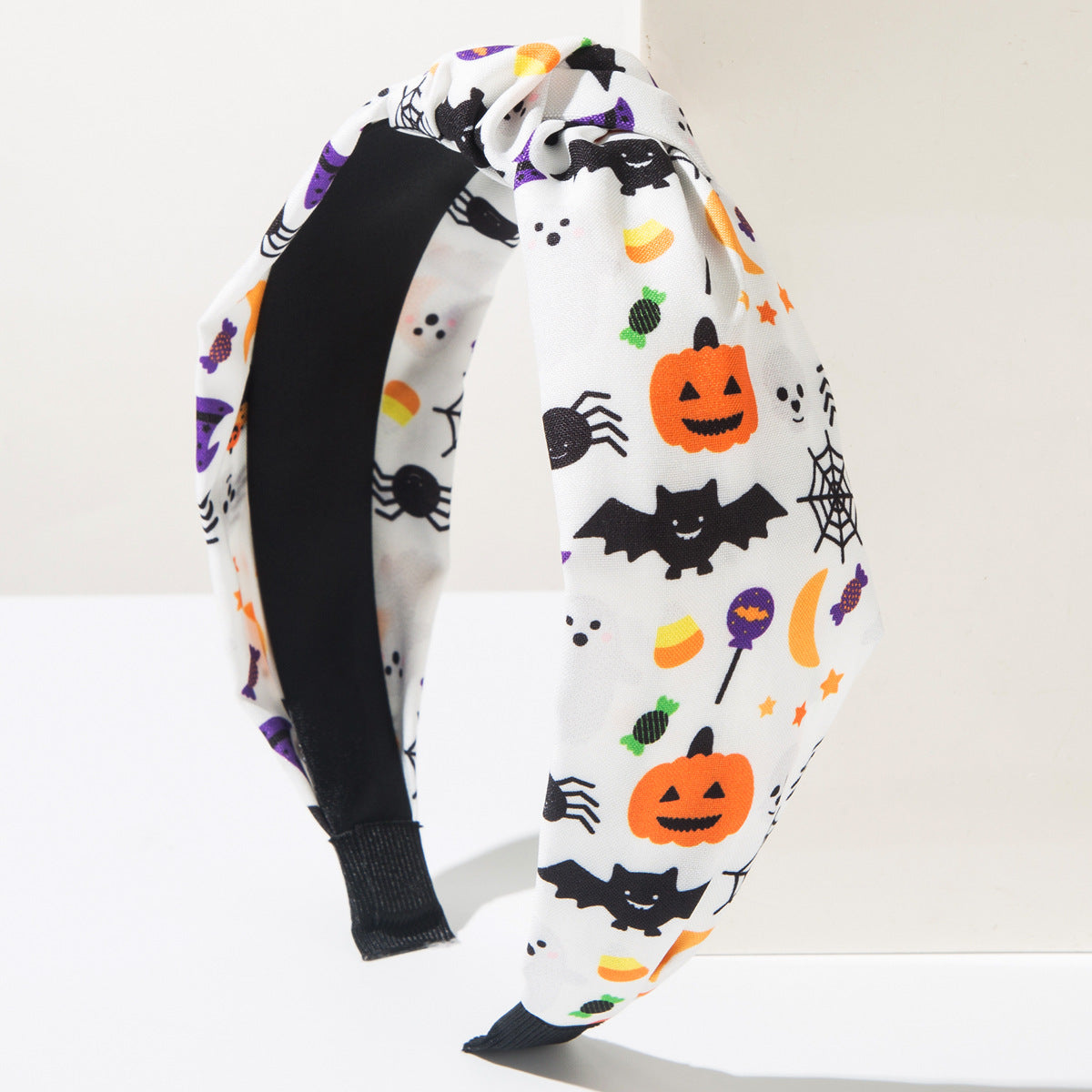 Printed Halloween Headband With Center Knot - C4