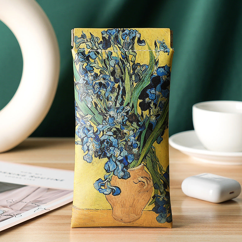 Art Print Soft Snap Glasses Case - Flower