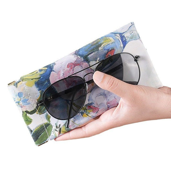 Art Print Soft Snap Glasses Case - Rose
