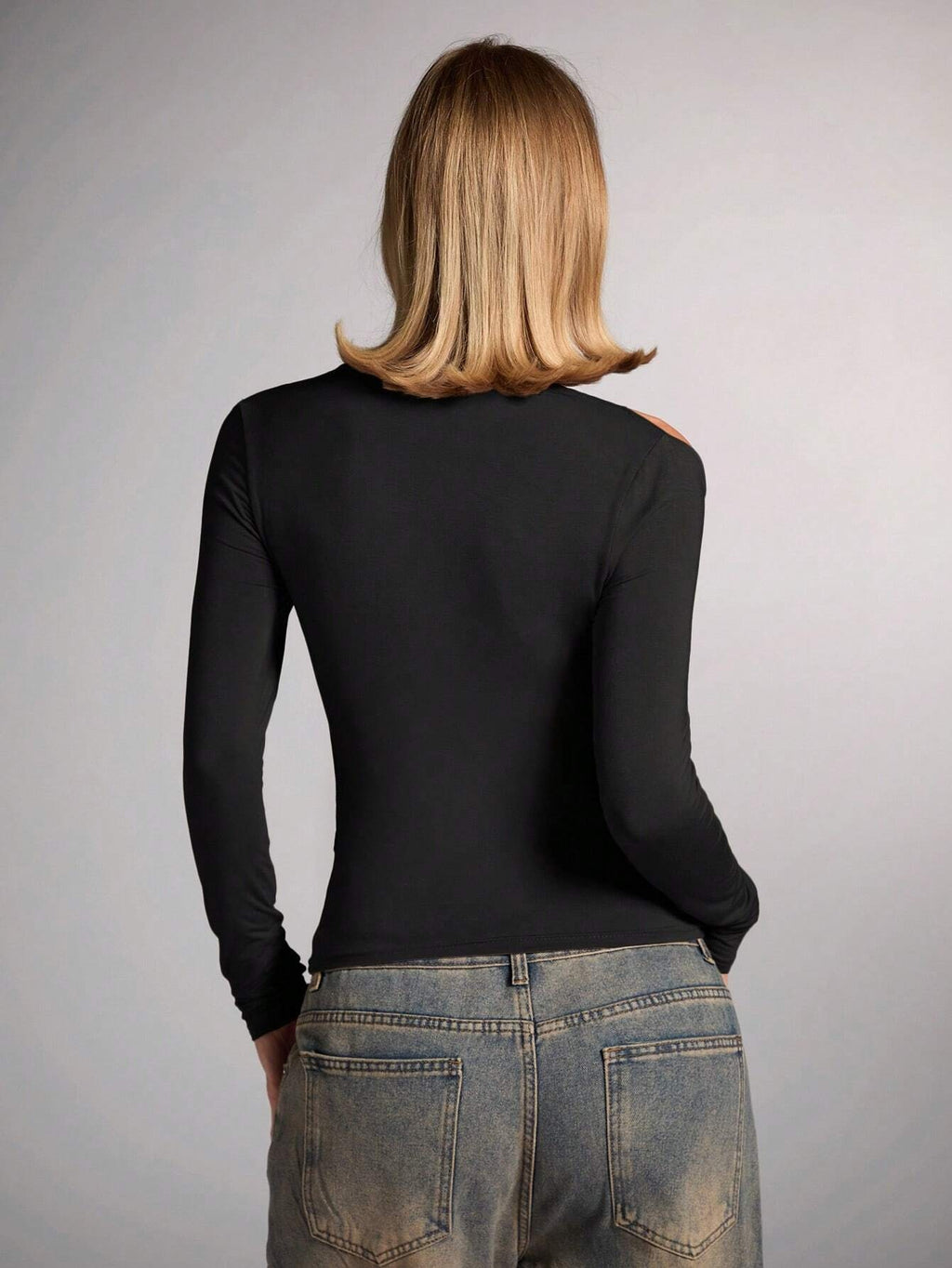 Off Shoulder Cutout Long Sleeve Top - view 1