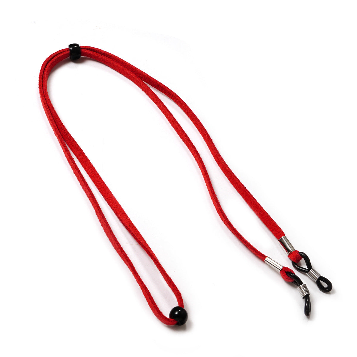 Soft Suede Eyeglass Retainer Cord With Grips - Red