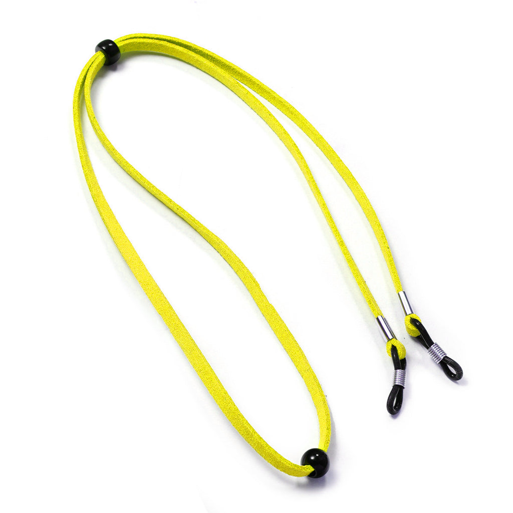 Soft Suede Eyeglass Retainer Cord With Grips - Yellow