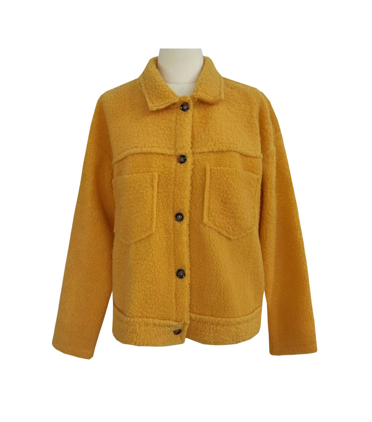 Teddy Sherpa Button Front Pocket Coat