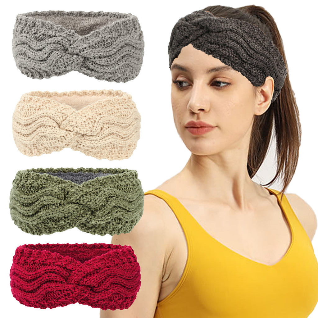 Wave Cable Knit Twist Headband
