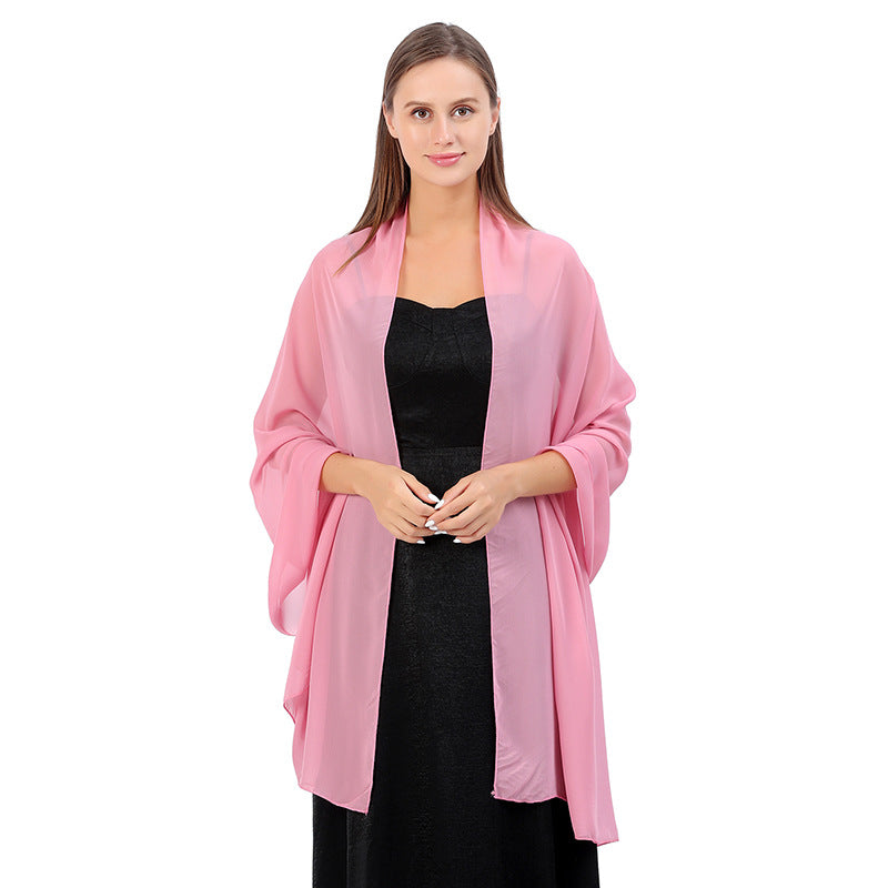 Sheer Chiffon Evening Wrap Shawl Scarf - Color_08