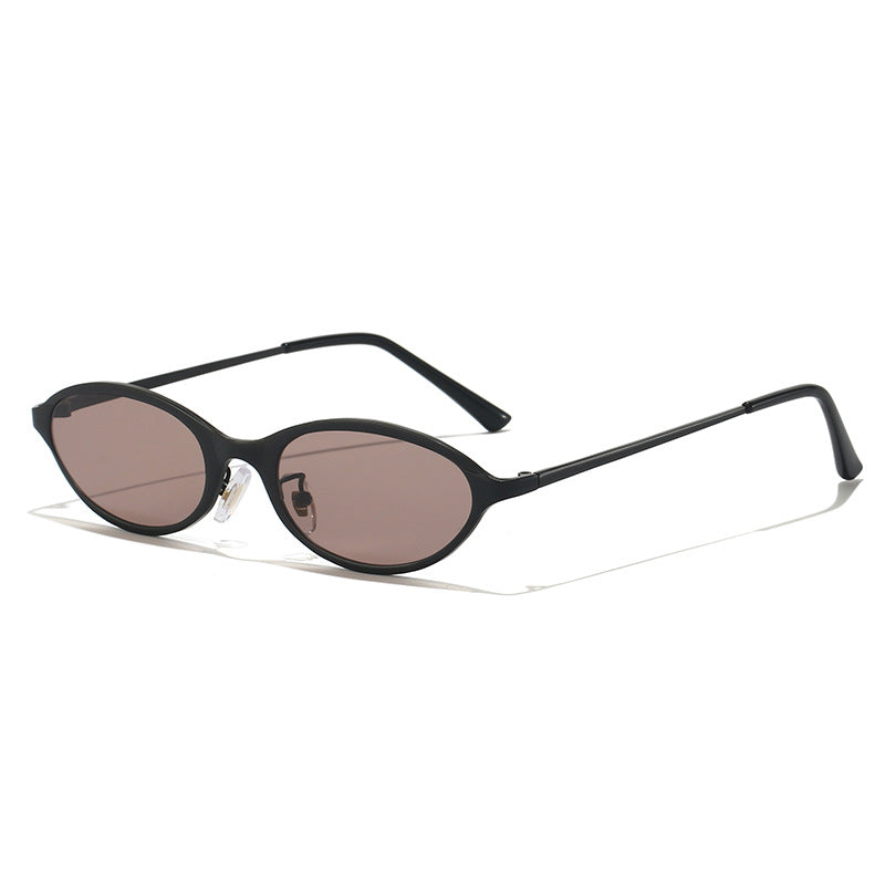 Tinted Mini Cat-Eye Oval Sunglasses Retro Y2K - NO03