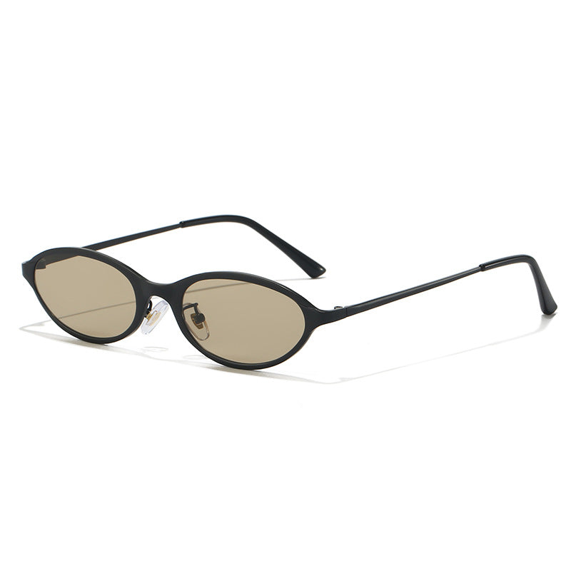 Tinted Mini Cat-Eye Oval Sunglasses Retro Y2K - NO04