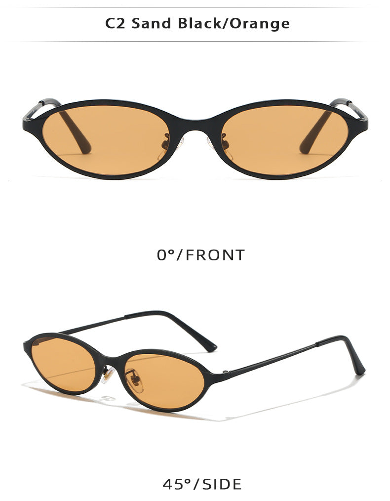 Tinted Mini Cat-Eye Oval Sunglasses Retro Y2K