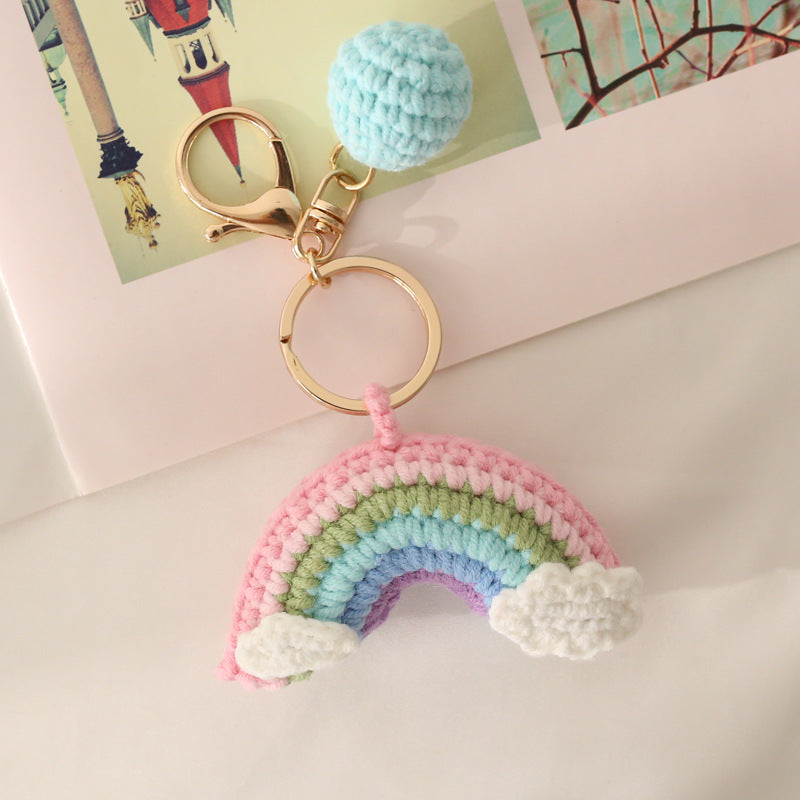 Crochet Rainbow Cloud Bag Charm - Color_2