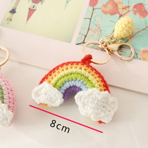 Crochet Rainbow Cloud Bag Charm - view 2