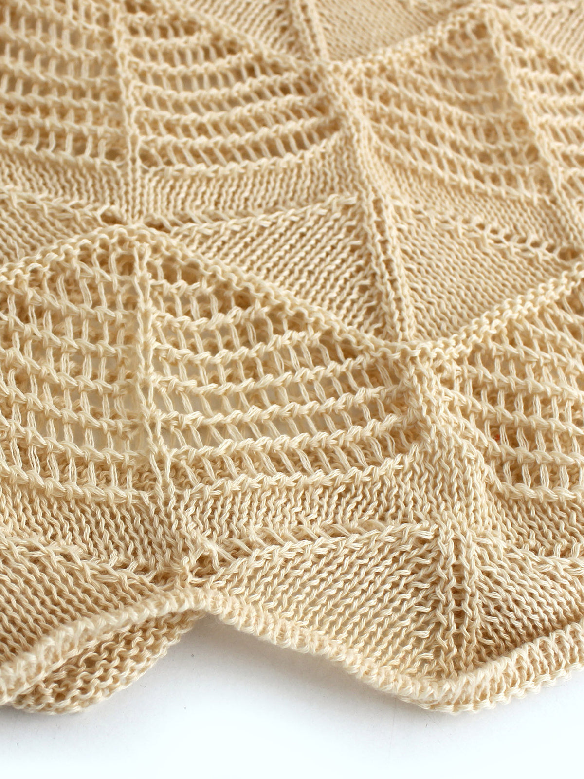 Pointelle Crochet Knit Bell Sleeve Sweater - view 3