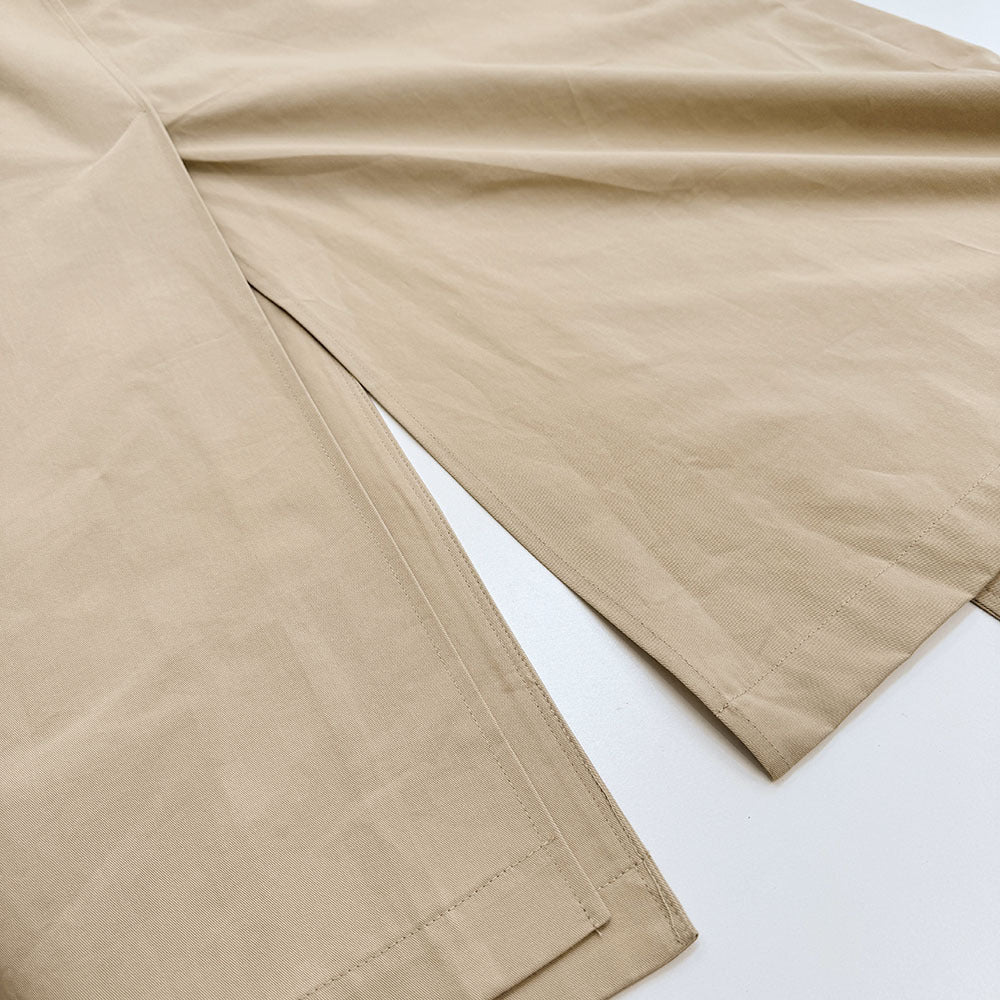 Longline Single Breasted Cotton Trench Coat - Khaki - 10