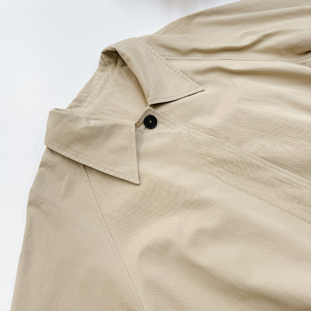 Longline Single Breasted Cotton Trench Coat - Khaki - 3