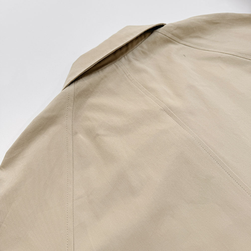 Longline Single Breasted Cotton Trench Coat - Khaki - 6
