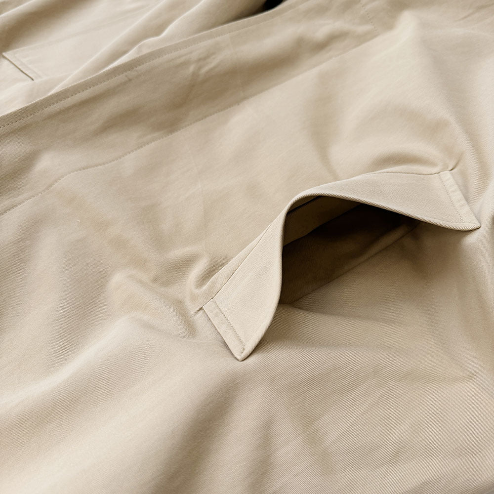 Longline Single Breasted Cotton Trench Coat - Khaki - 7