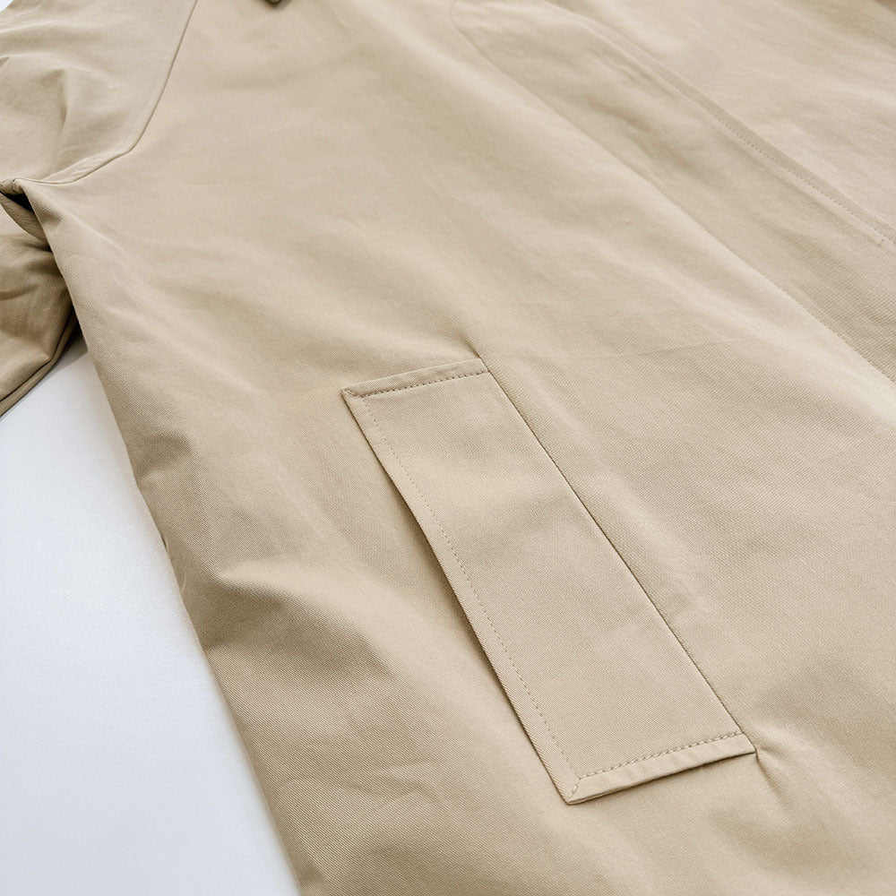 Longline Single Breasted Cotton Trench Coat - Khaki - 8