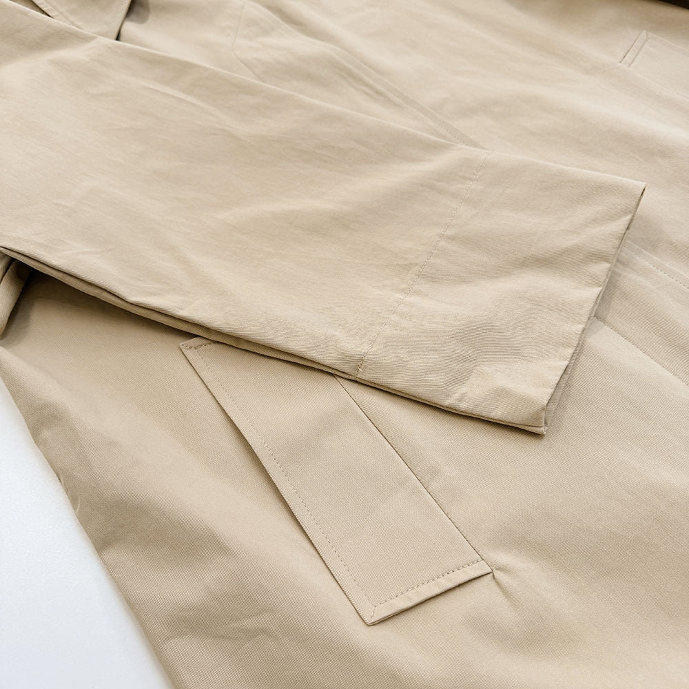 Longline Single Breasted Cotton Trench Coat - Khaki - 9