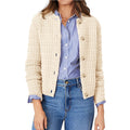 Textured Waffle Knit Button Cardigan - Apricot