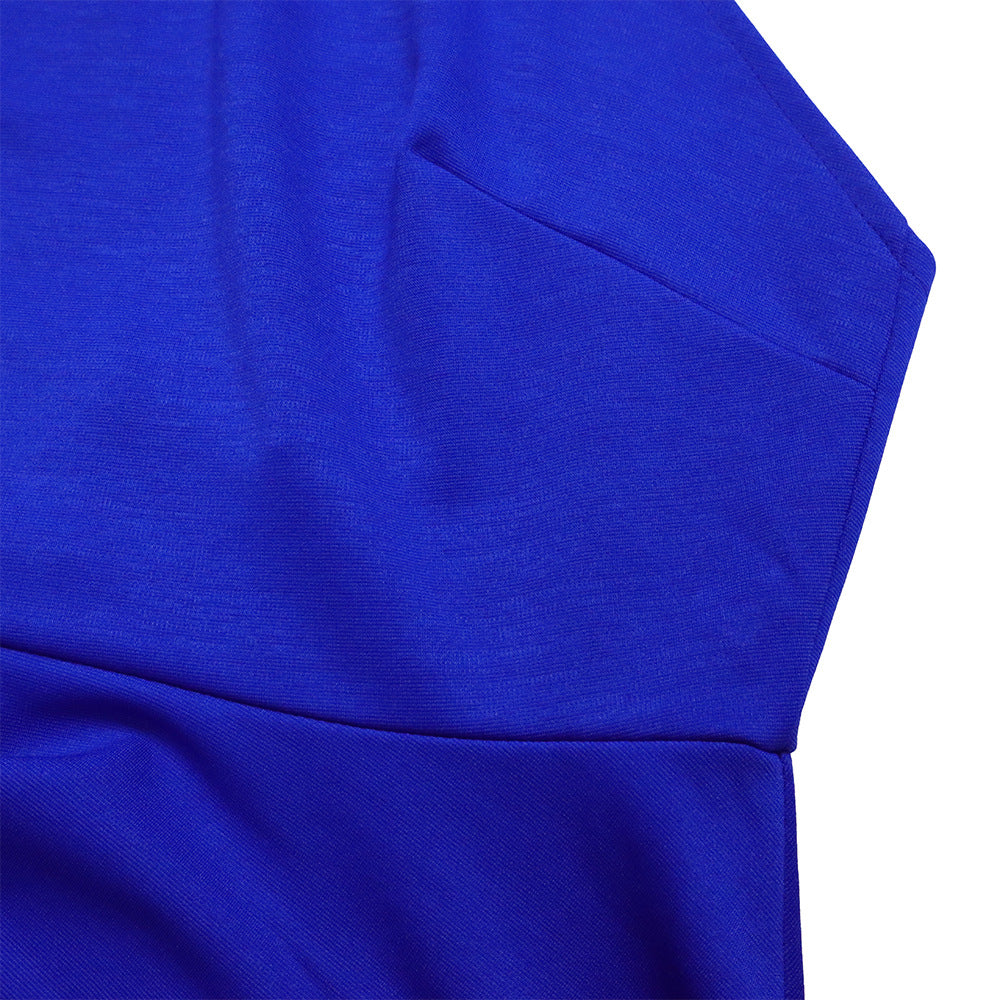 Halter Neck High Low Top and Pleated Pant Set - Bluewhite - 7