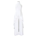 Halter Neck High Low Top and Pleated Pant Set - White