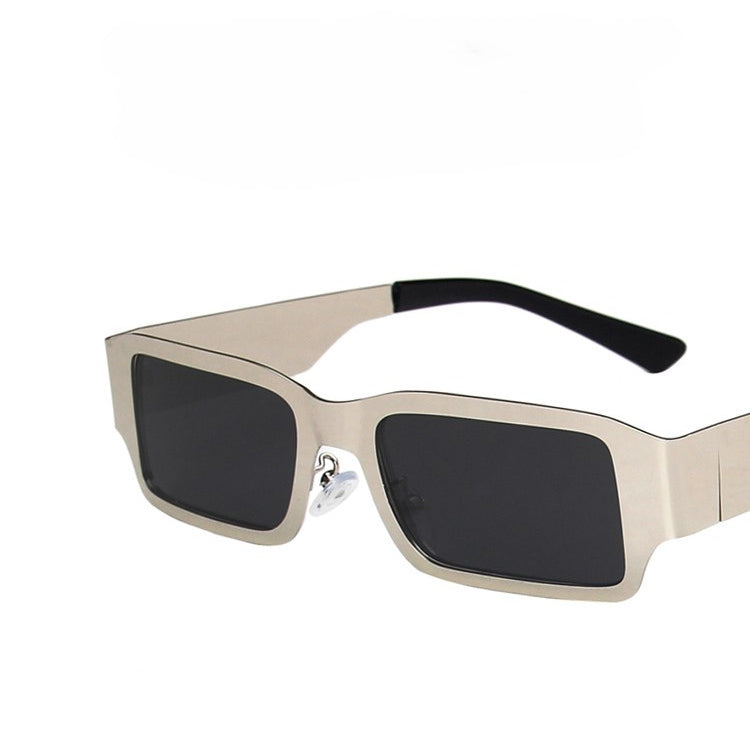 Chunky Square Metal Frame Sunglasses - Silver