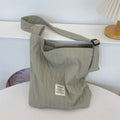 Pleated Crinkle Large Capacity Tote Bag - Gray