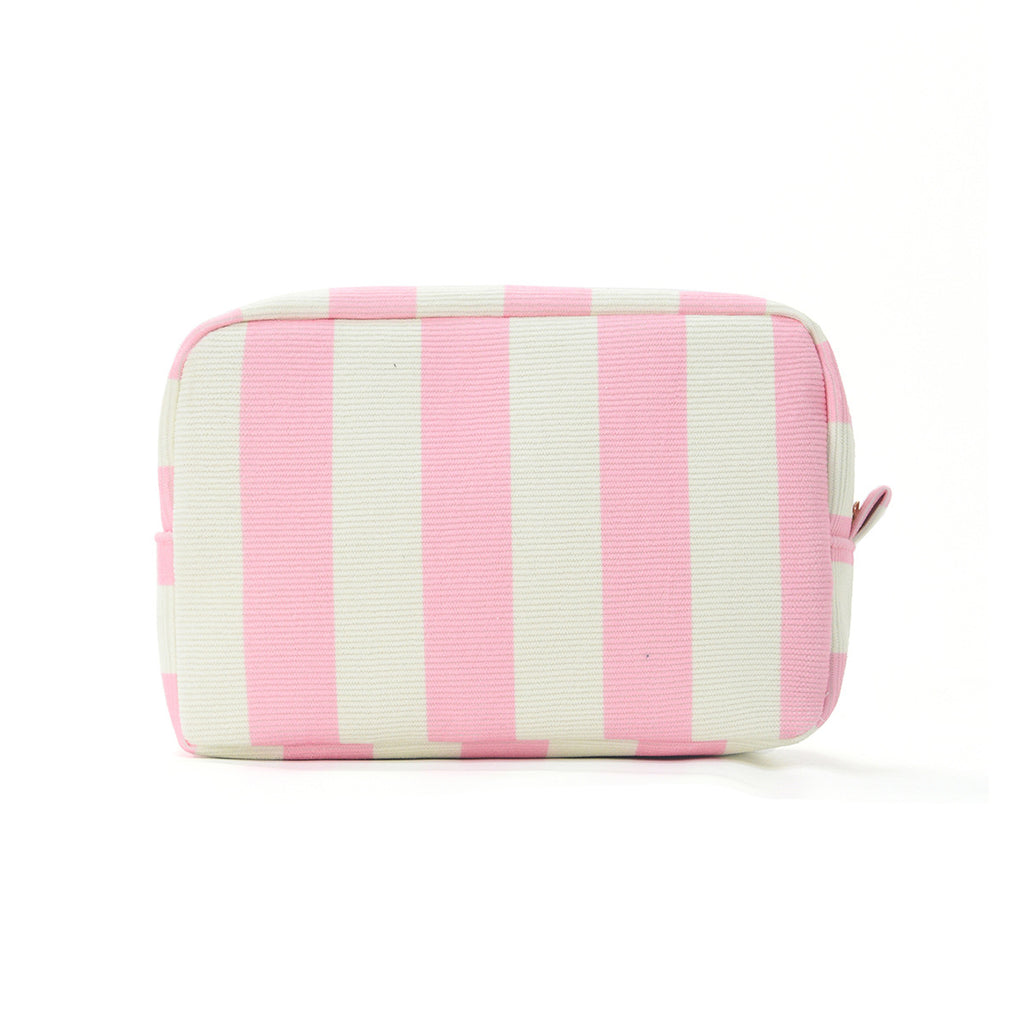 Bold Stripe Corduroy Boxy Cosmetic Pouch - Pink
