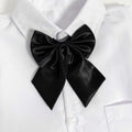 Glossy Satin Ribbon Bow Tie for Uniforms - Black