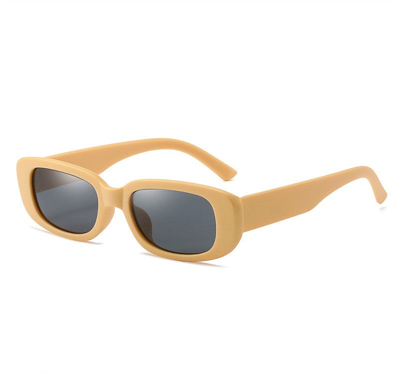 Chunky Rectangle Retro Frame Sunglasses - C11