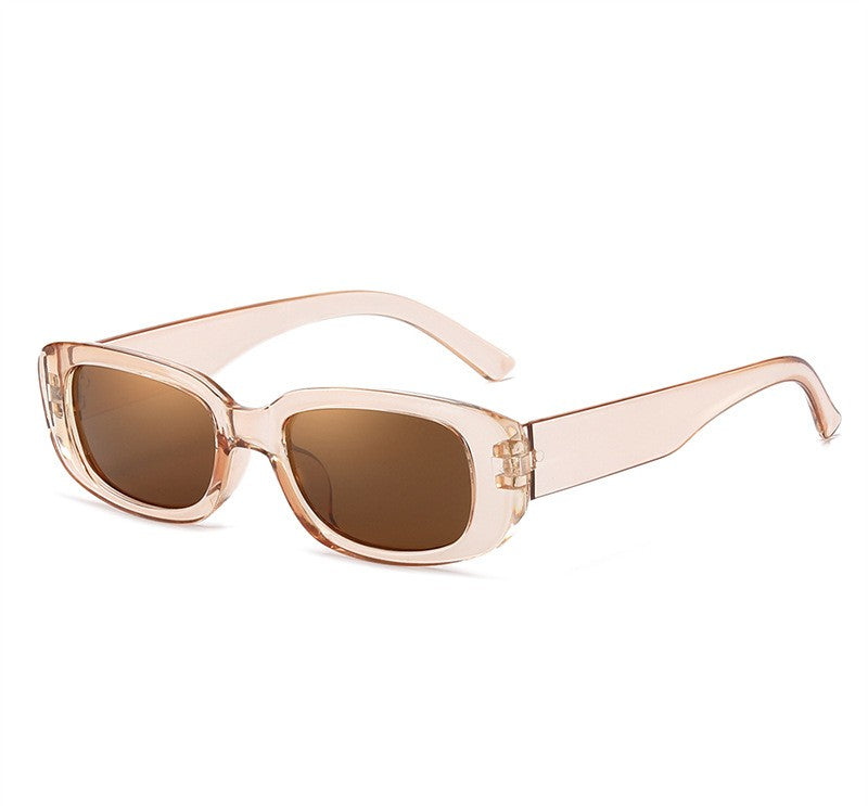 Chunky Rectangle Retro Frame Sunglasses - C12