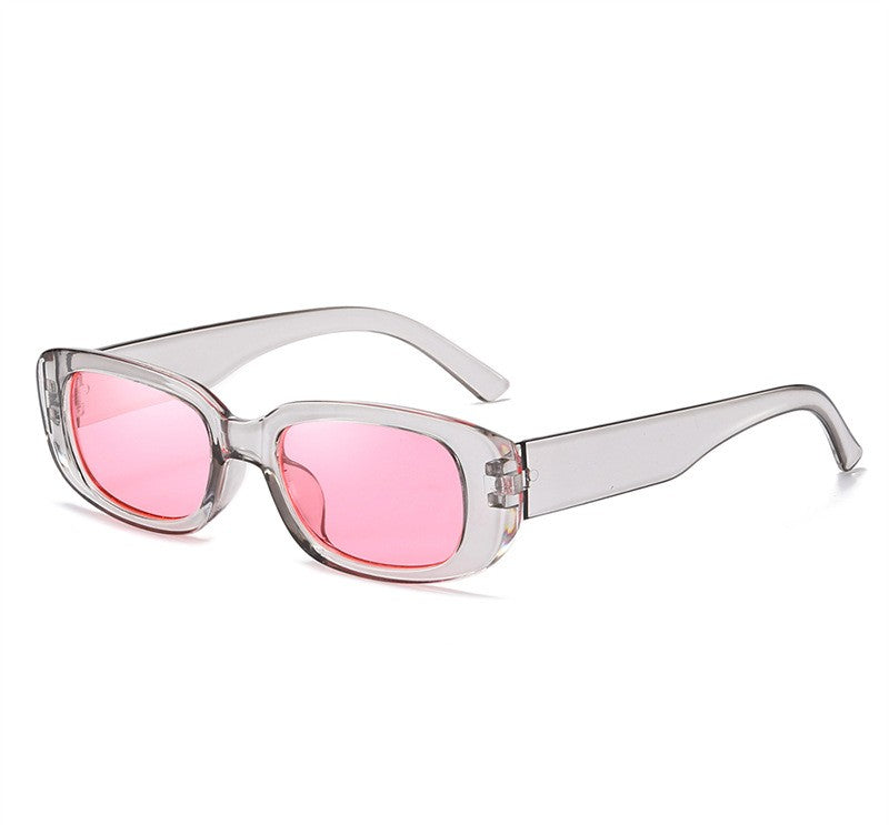 Chunky Rectangle Retro Frame Sunglasses - C14