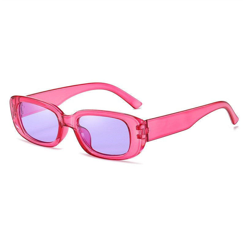 Chunky Rectangle Retro Frame Sunglasses - C15