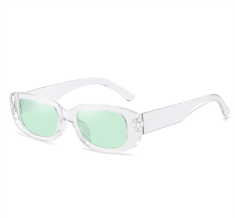 Chunky Rectangle Retro Frame Sunglasses - C17