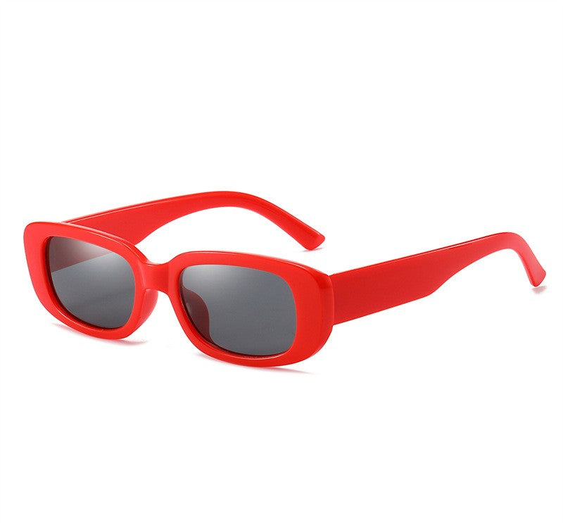 Chunky Rectangle Retro Frame Sunglasses - C2