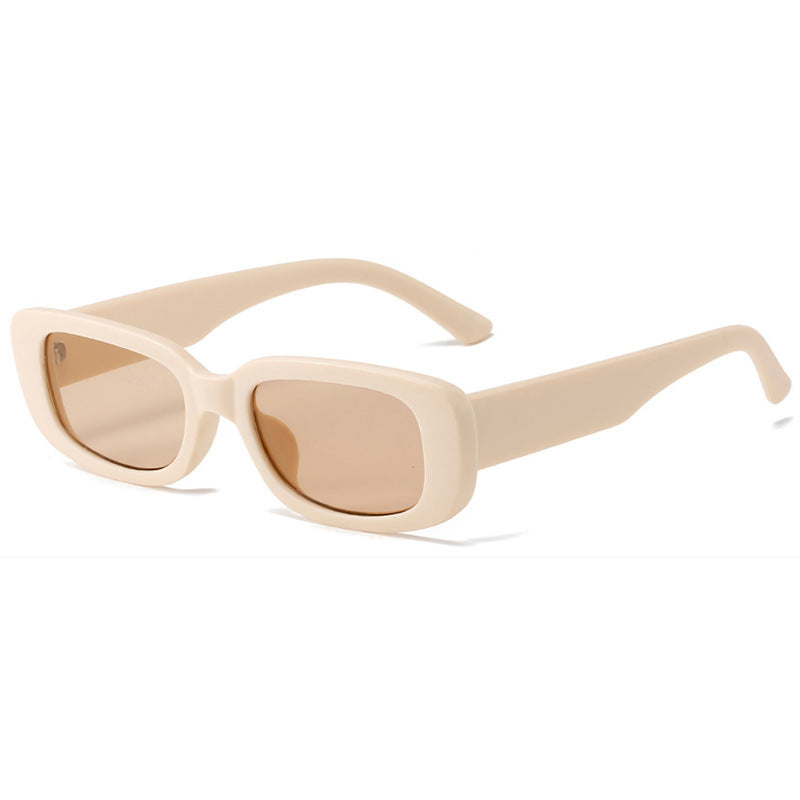 Chunky Rectangle Retro Frame Sunglasses - C21