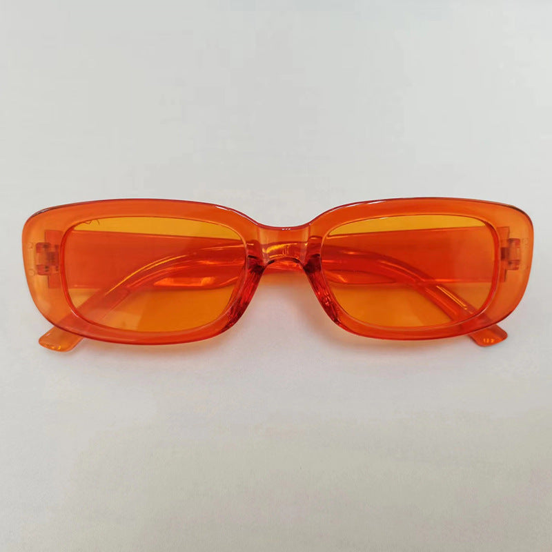 Chunky Rectangle Retro Frame Sunglasses - C22