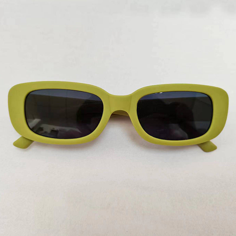 Chunky Rectangle Retro Frame Sunglasses - C23