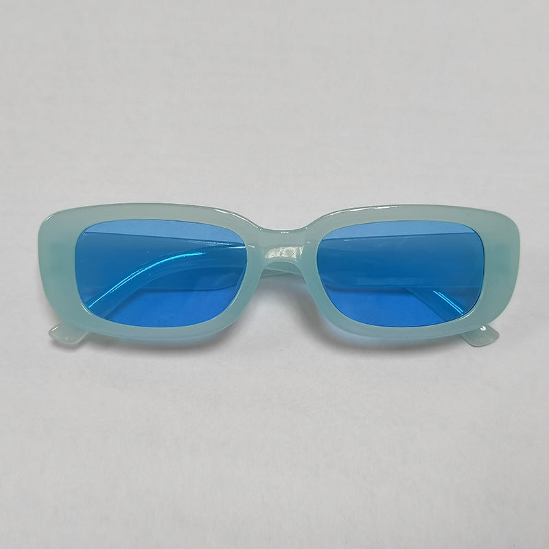 Chunky Rectangle Retro Frame Sunglasses - C24