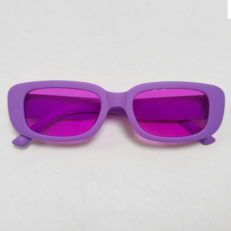 Chunky Rectangle Retro Frame Sunglasses - C25