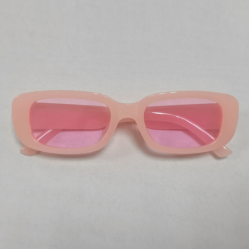 Chunky Rectangle Retro Frame Sunglasses - C26