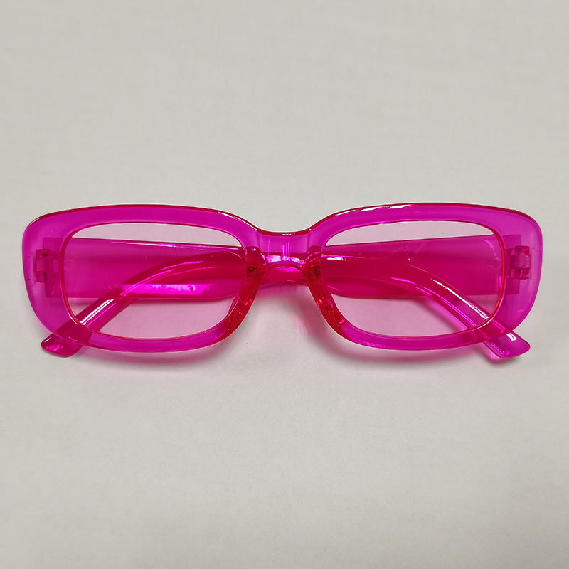 Chunky Rectangle Retro Frame Sunglasses - C27