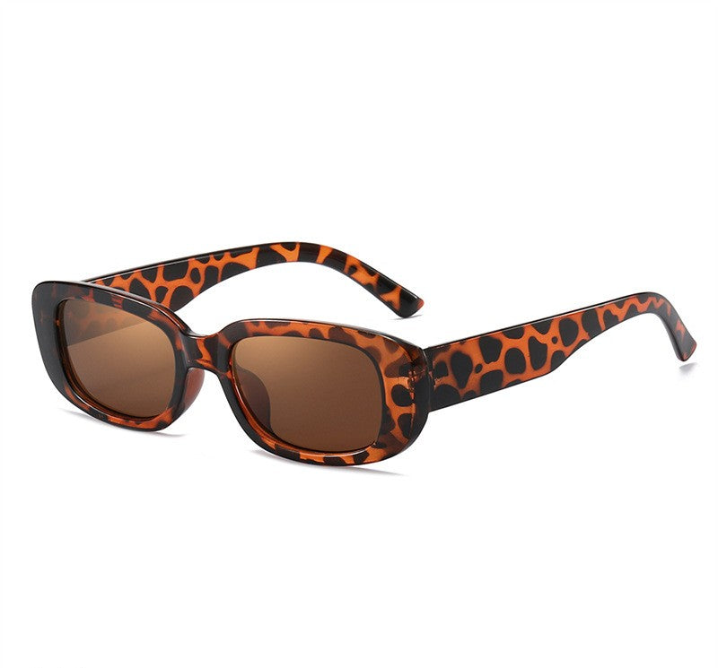 Chunky Rectangle Retro Frame Sunglasses - C4