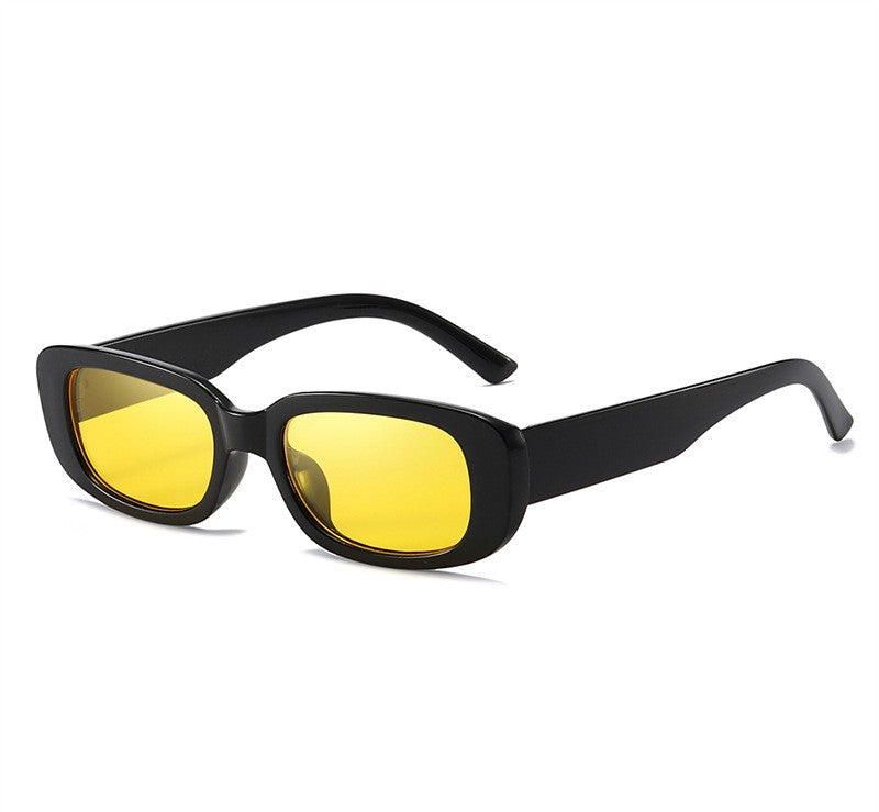 Chunky Rectangle Retro Frame Sunglasses - C5