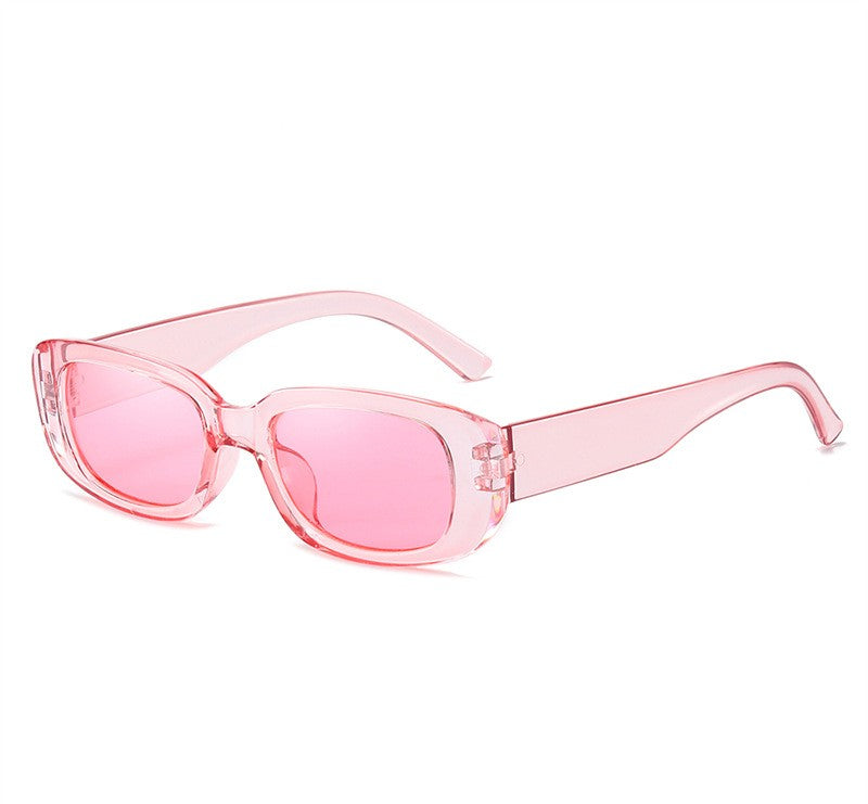 Chunky Rectangle Retro Frame Sunglasses - C7