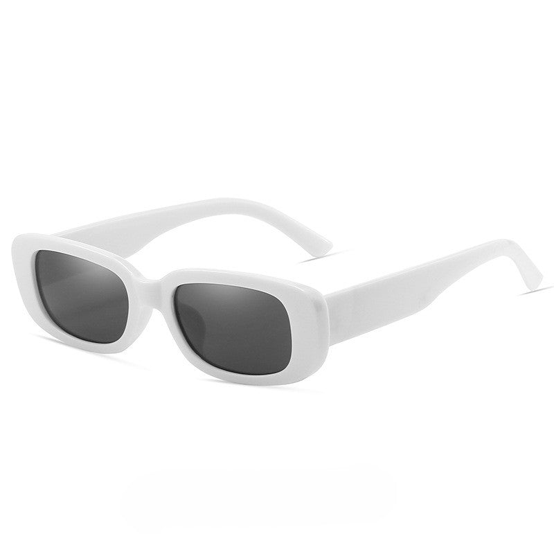 Chunky Rectangle Retro Frame Sunglasses - C8
