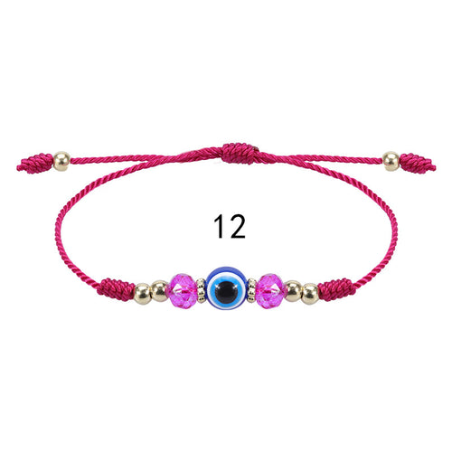 Adjustable Evil Eye Charm Friendship Bracelet - Color_12