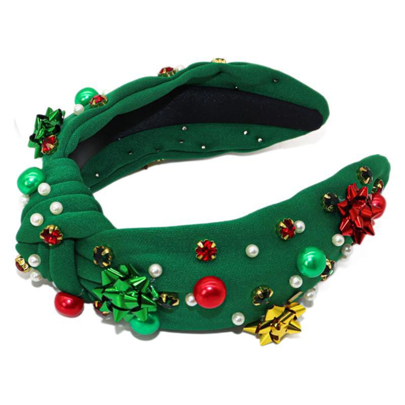Holiday Bow Beaded Knot Headband - view 2