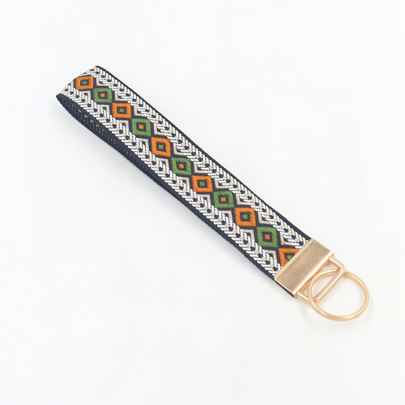Embroidered Diamond Wristlet Keychain Strap - NO-1