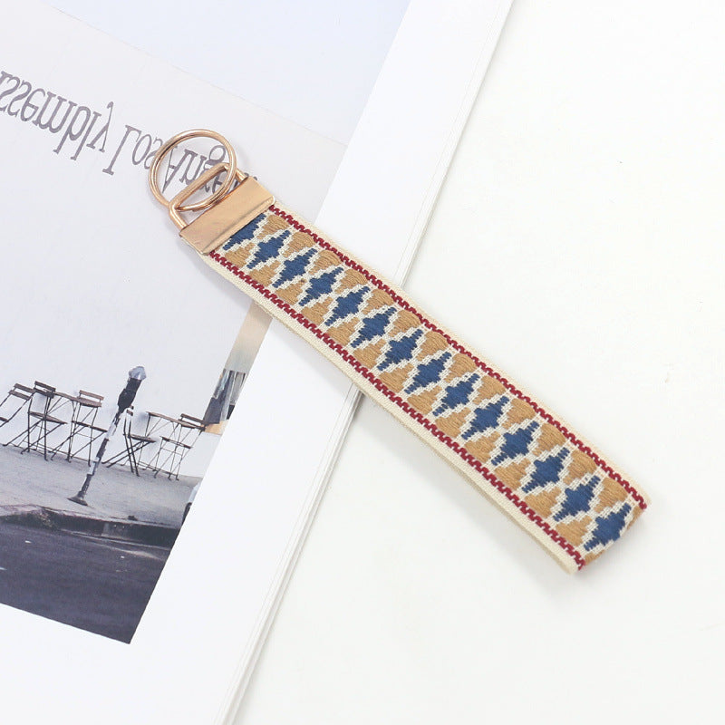 Embroidered Diamond Wristlet Keychain Strap - NO-2
