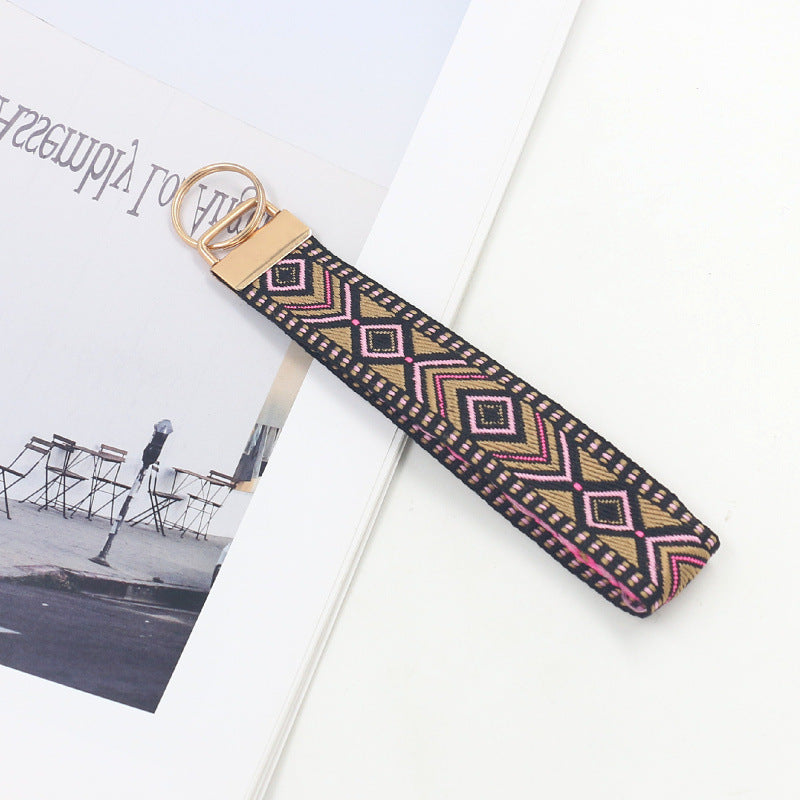 Embroidered Diamond Wristlet Keychain Strap - NO-3